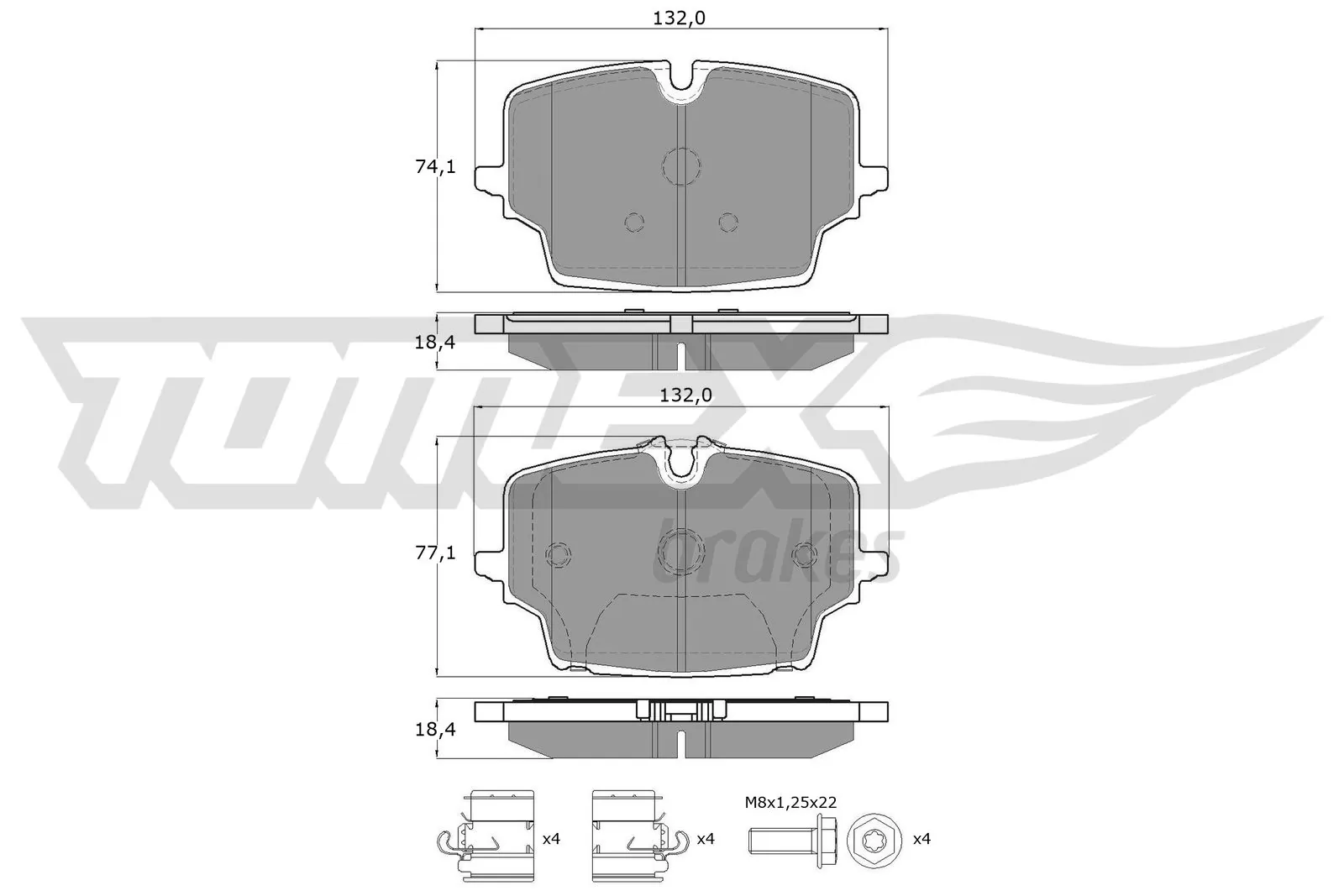 Brake Pad Set, disc brake TX 60-76