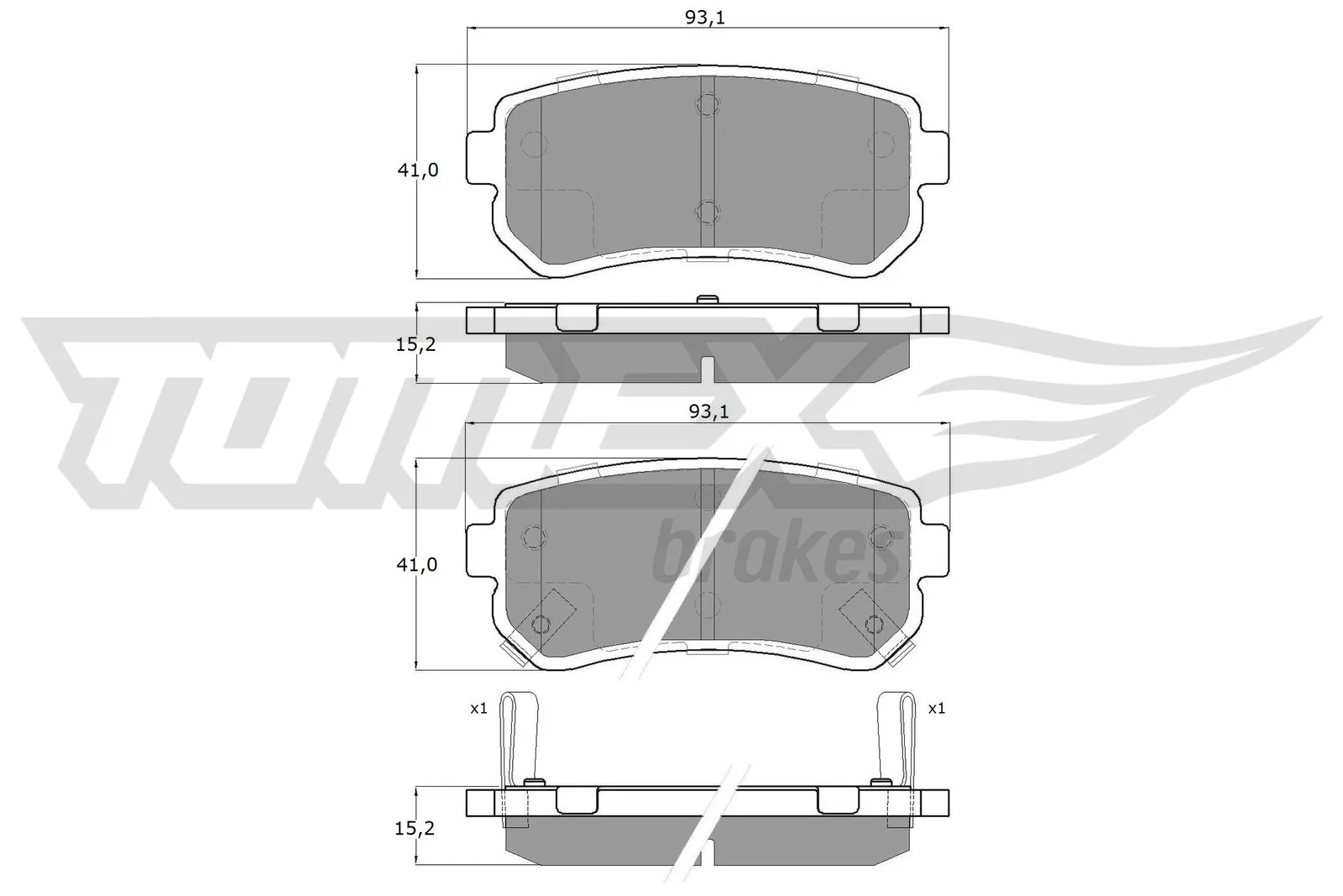 Brake Pad Set, disc brake TX 16-28