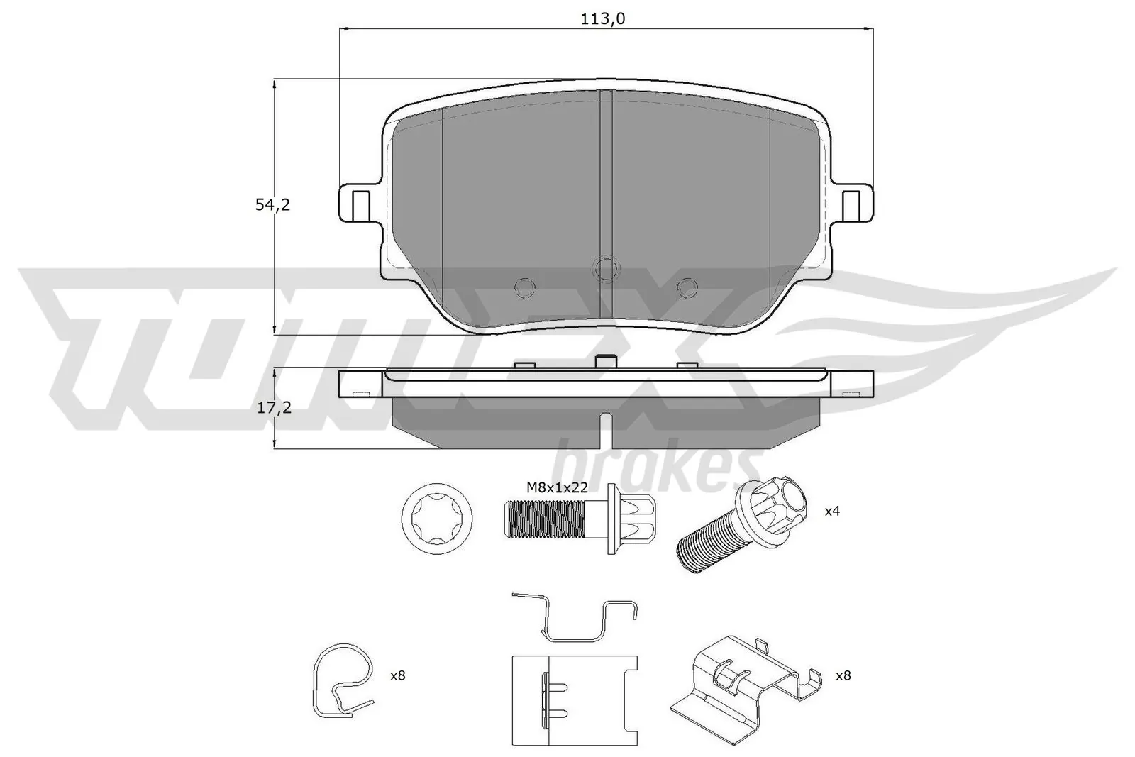Brake Pad Set, disc brake TX 19-49