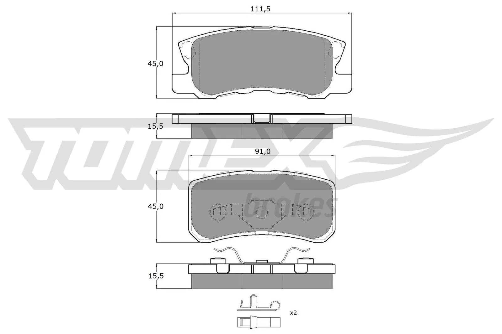 Brake Pad Set, disc brake TX 15-04