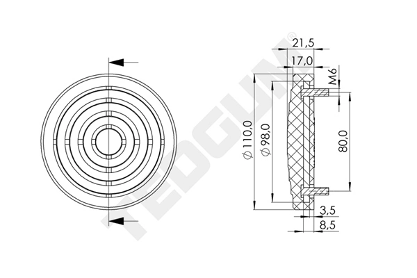 TEDGUM 00842690 Support Plate, mobile jack