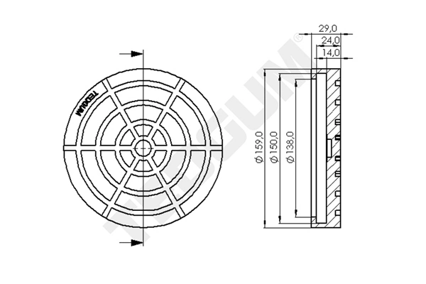 TEDGUM 00847597 Support Plate, mobile jack