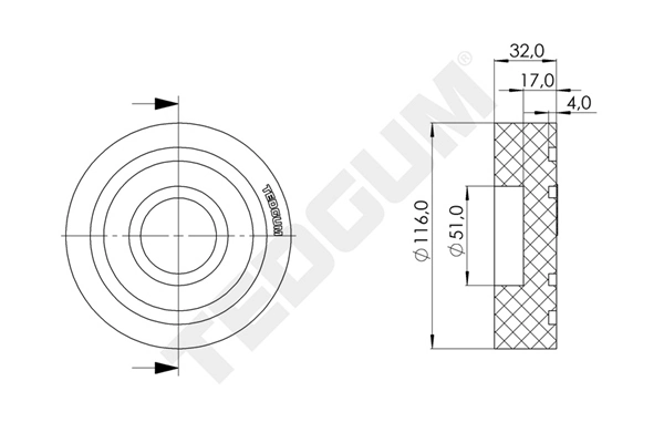 TEDGUM 00844042 Support Plate, mobile jack