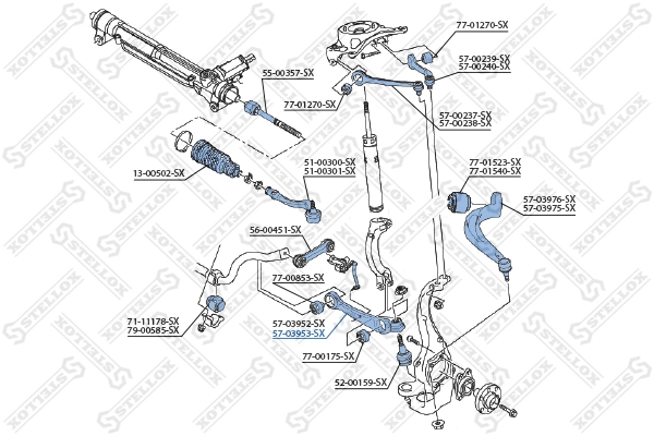 Control/Trailing Arm, wheel suspension 57-03953-SX