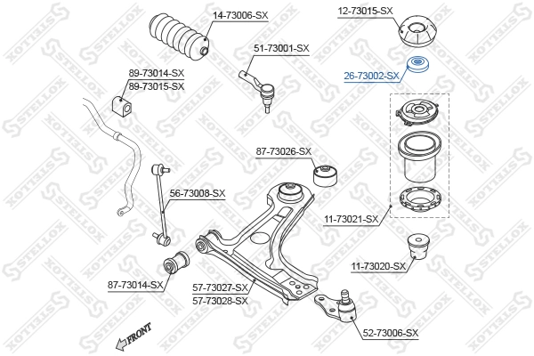 Suspension Strut Support Mount 26-73002-SX