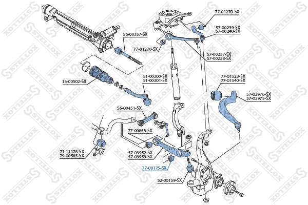 Mounting, control/trailing arm 77-00175-SX
