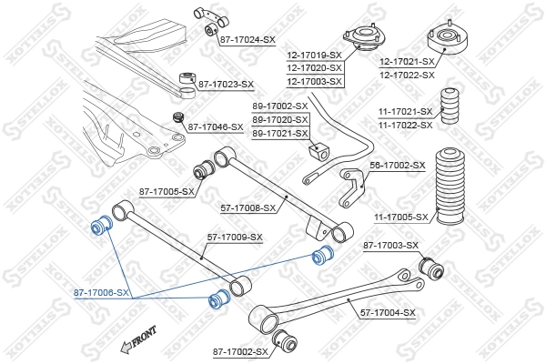 Mounting, control/trailing arm 87-17006-SX