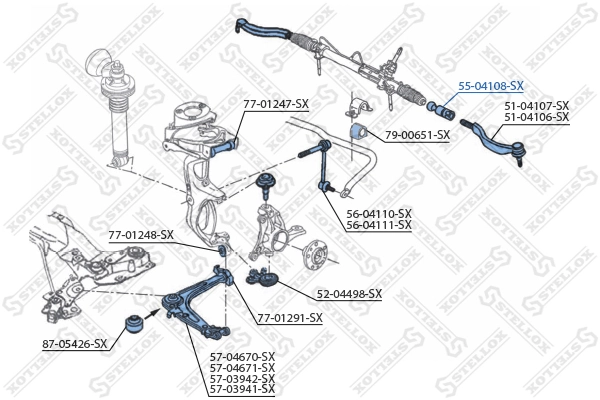 Inner Tie Rod 55-04108-SX