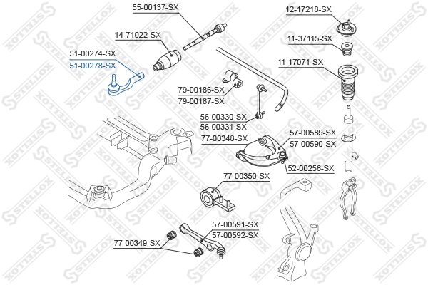 STELLOX 51-00278-SX Tie Rod End