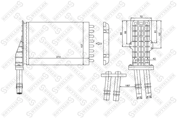 Heat Exchanger, interior heating 10-35026-SX