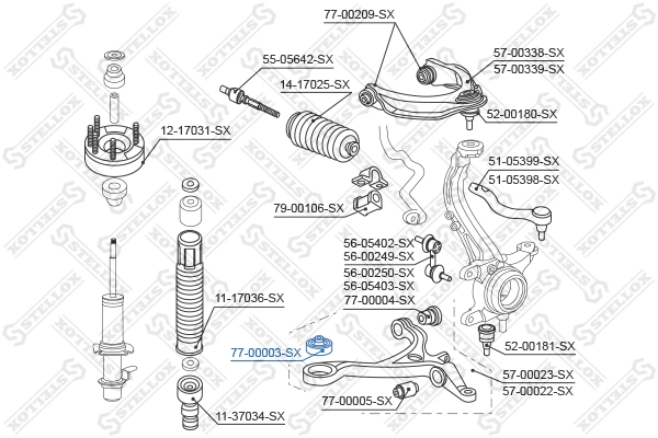 Mounting, control/trailing arm 77-00003-SX