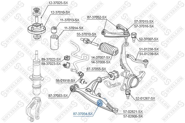 Mounting, control/trailing arm 87-37054-SX