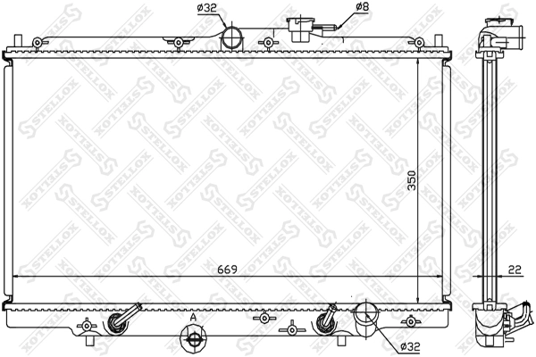 Radiator, engine cooling 10-25277-SX