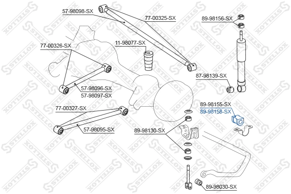 Mounting, stabiliser bar 89-98158-SX