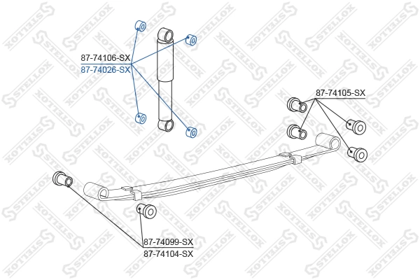 Mounting, control/trailing arm 87-74026-SX