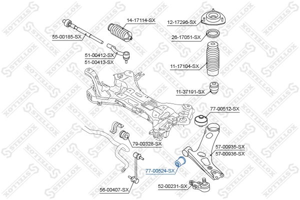 Mounting, control/trailing arm 77-00524-SX