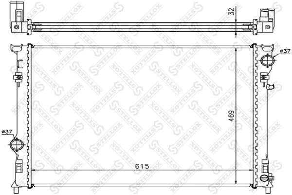 Radiator, engine cooling 10-25627-SX