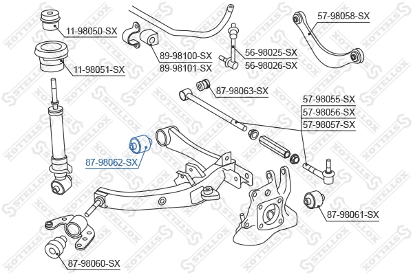 STELLOX 87-98062-SX Mounting, control/trailing arm