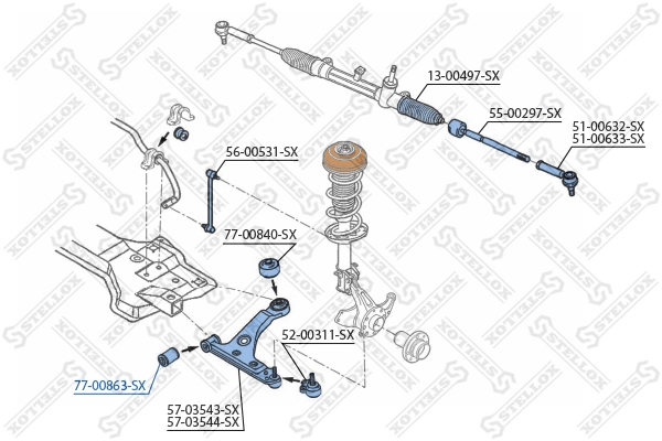 Mounting, control/trailing arm 77-00863-SX