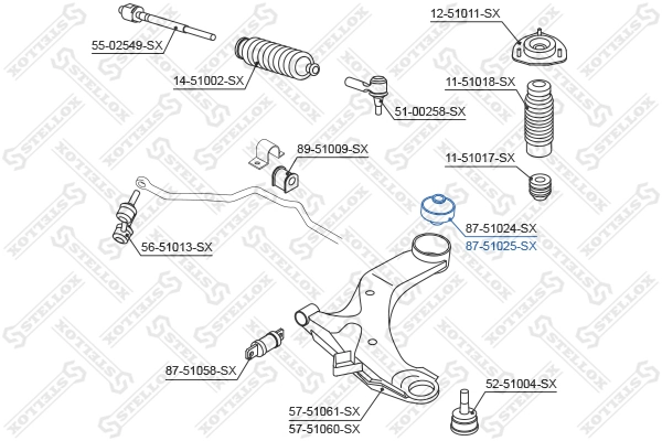 Mounting, control/trailing arm 87-51025-SX