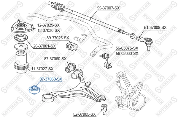 Mounting, control/trailing arm 87-37059-SX
