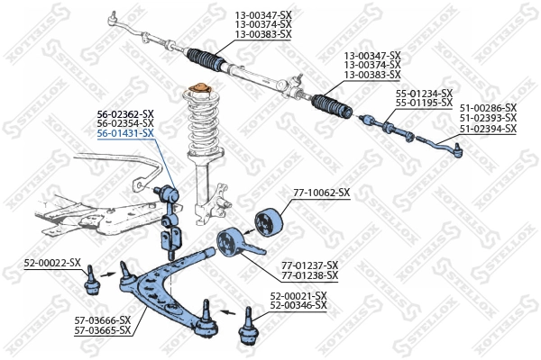 STELLOX 56-01431-SX Link/Coupling Rod, stabiliser bar