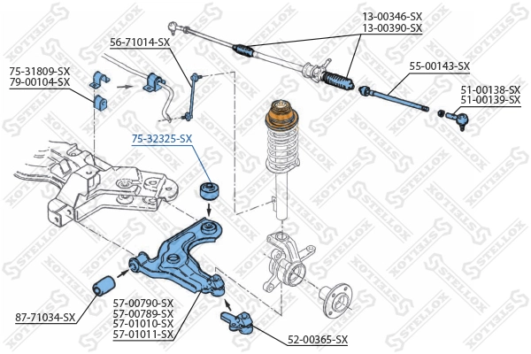Mounting, control/trailing arm 75-32325-SX
