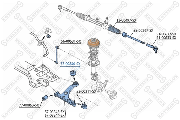 Mounting, control/trailing arm 77-00840-SX