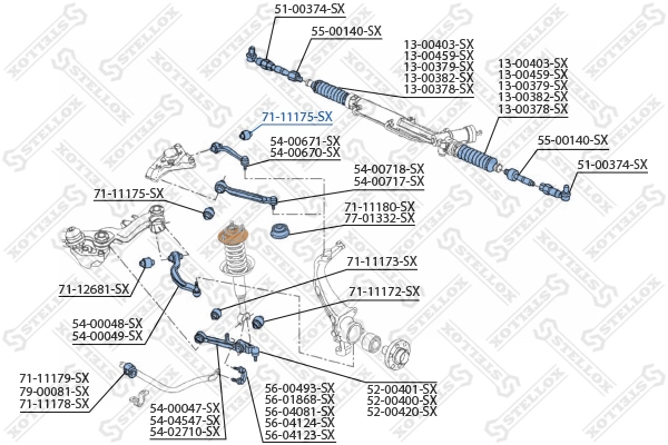 STELLOX 71-11175-SX Mounting, control/trailing arm
