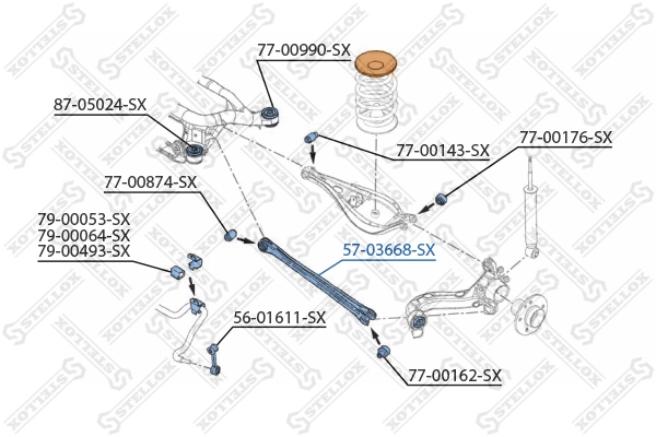 Lengan kendali, suspensi roda 57-03668-SX