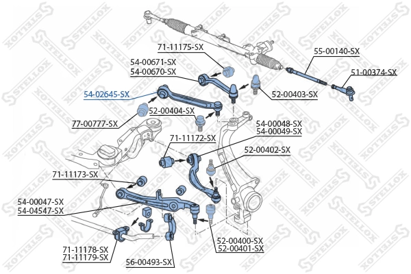 STELLOX 54-02645-SX Control/Trailing Arm, wheel suspension