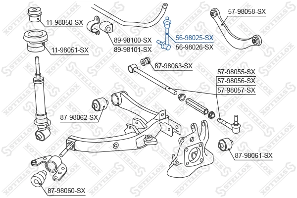 Link/Coupling Rod, stabiliser bar 56-98025-SX
