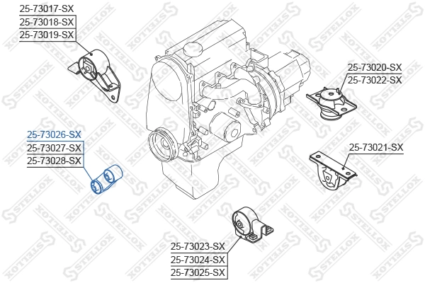 Mounting, engine 25-73026-SX