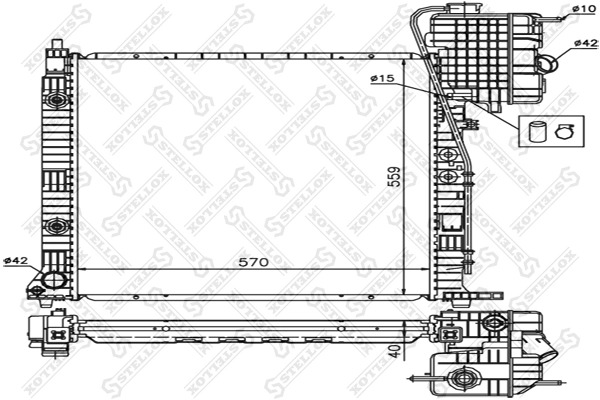Radiator, engine cooling 10-25873-SX