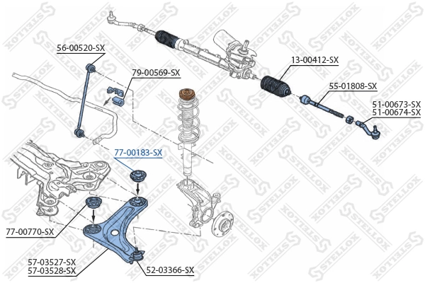 Mounting, control/trailing arm 77-00183-SX