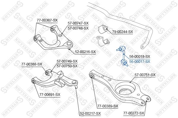 Link/Coupling Rod, stabiliser bar 56-00017-SX