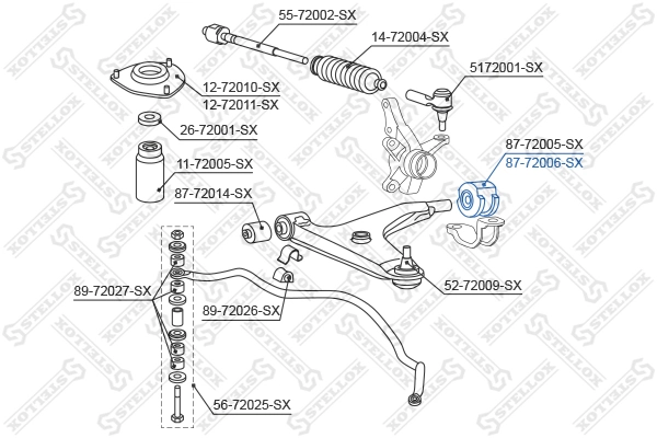 Mounting, control/trailing arm 87-72006-SX