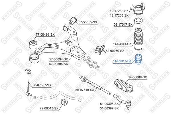 STELLOX 11-51017-SX Rubber Buffer, suspension