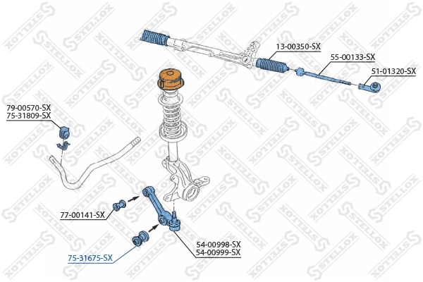 STELLOX 75-31675-SX Mounting, control/trailing arm