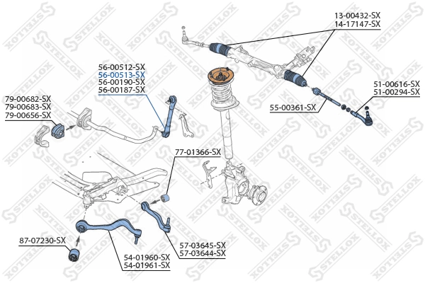 Link/Coupling Rod, stabiliser bar 56-00513-SX