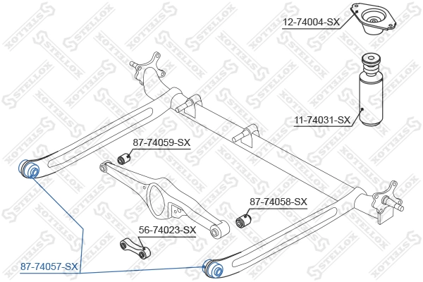 Mounting, control/trailing arm 87-74057-SX