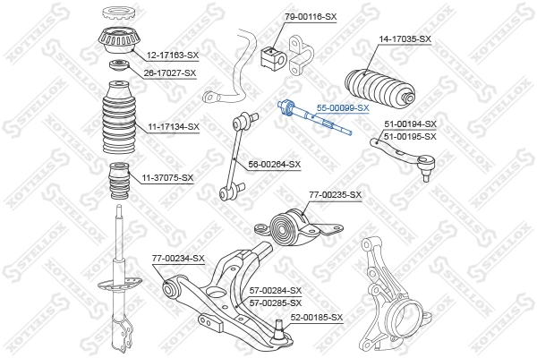 Inner Tie Rod 55-00099-SX