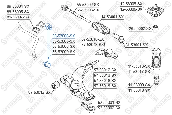 Link/Coupling Rod, stabiliser bar 56-53005-SX