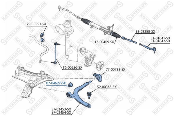 Mounting, control/trailing arm 87-04627-SX