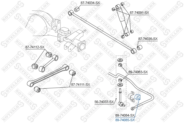 Mounting, stabiliser bar 89-74085-SX