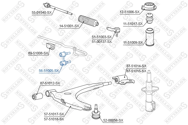 Entretoise/tige, stabilisateur 56-51005-SX