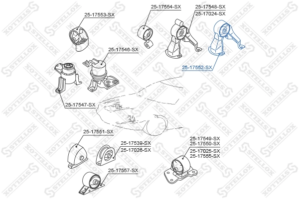STELLOX 25-17552-SX Mounting, engine