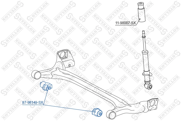 Mounting, control/trailing arm 87-98149-SX