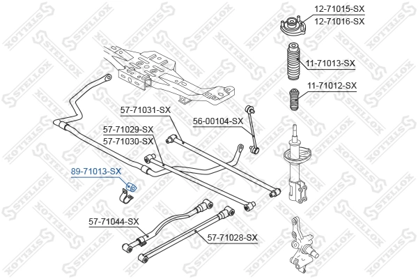 Mounting, stabiliser bar 89-71013-SX