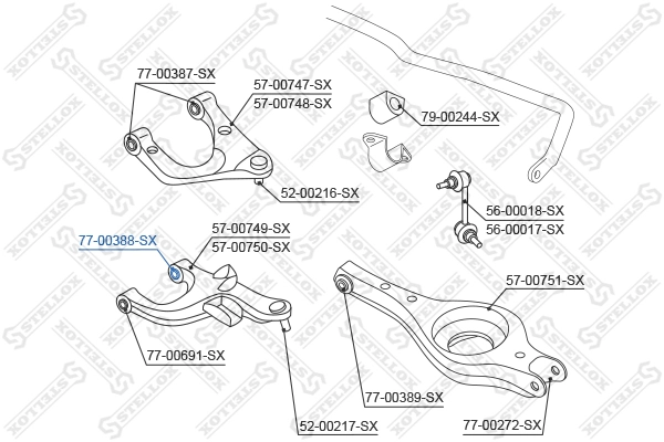 Mounting, control/trailing arm 77-00388-SX
